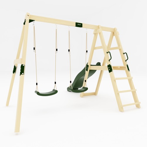 Garden outdoor wooden swing - outdoor,