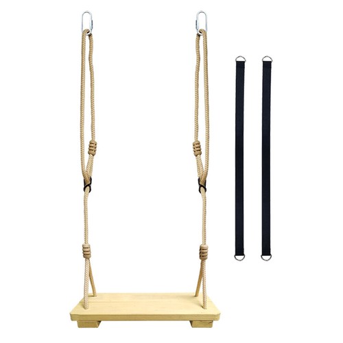 Wooden swing seat hanging set - seat,