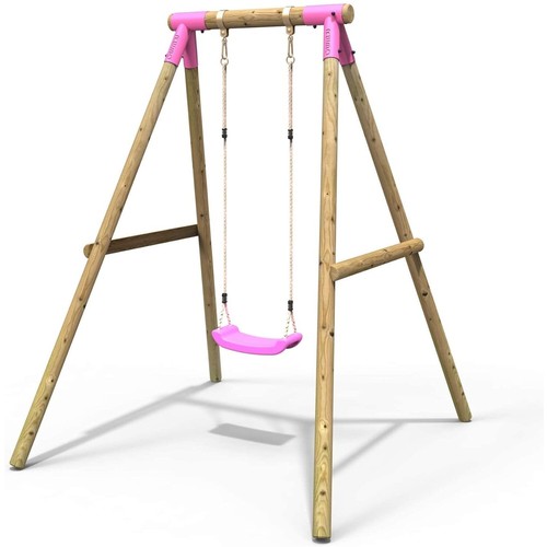 Wooden single swing set with - wooden,