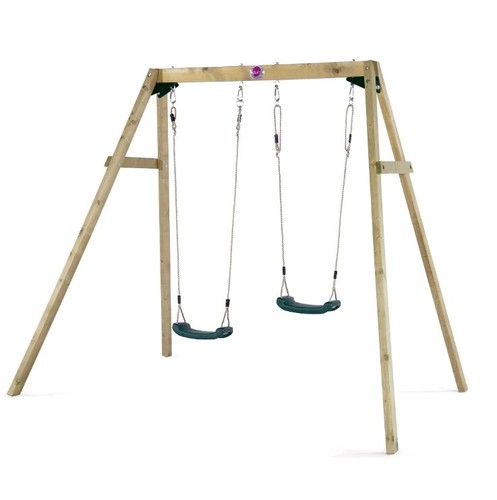 Wooden double swing set - wooden,