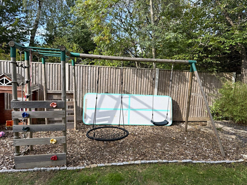Wooden outdoor kids swing - swing, set