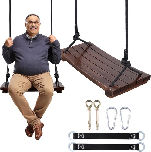 Wooden swing seat carbonized - wooden,